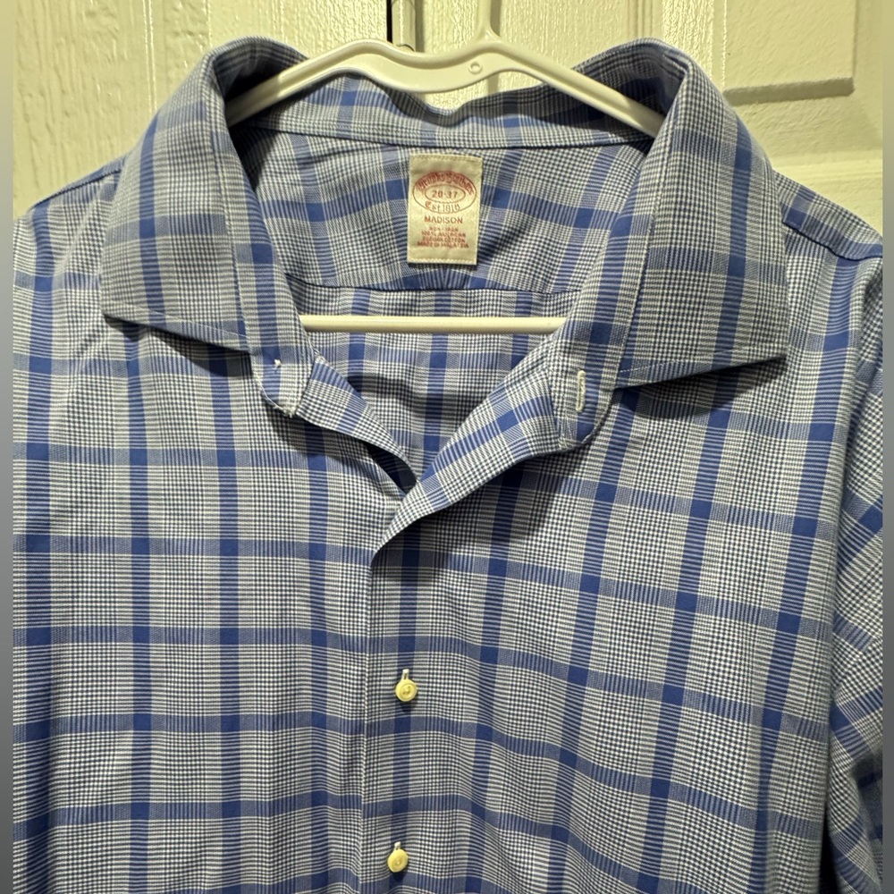 Brooks Brothers blue and White Checkered button up Shirt